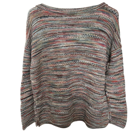 J. Jill Sweater Rainbow Striped Knit Pullover Women's Size XS Winter Multicolor - Picture 3 of 7